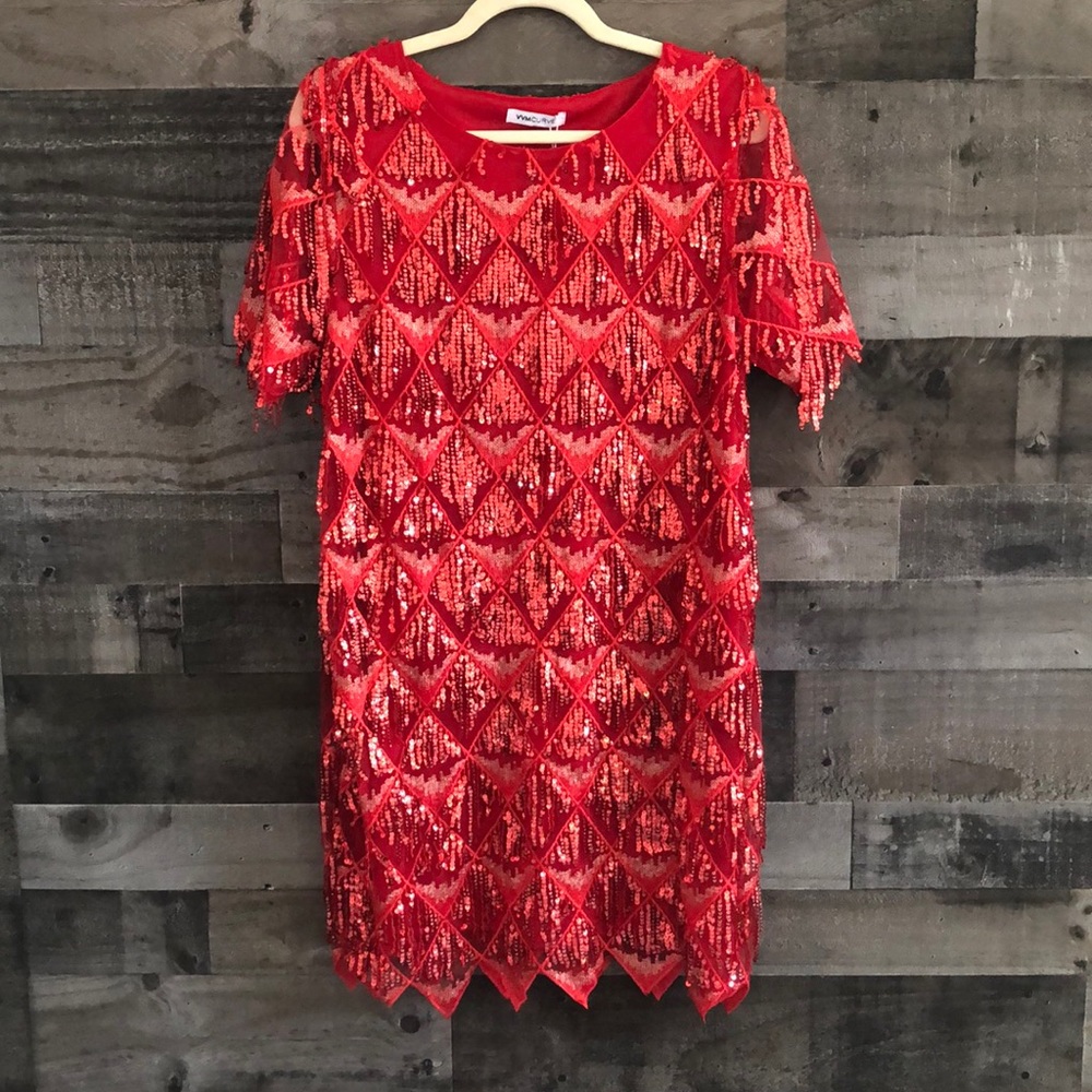 Fun Gatsby Style Red Cocktail Dress